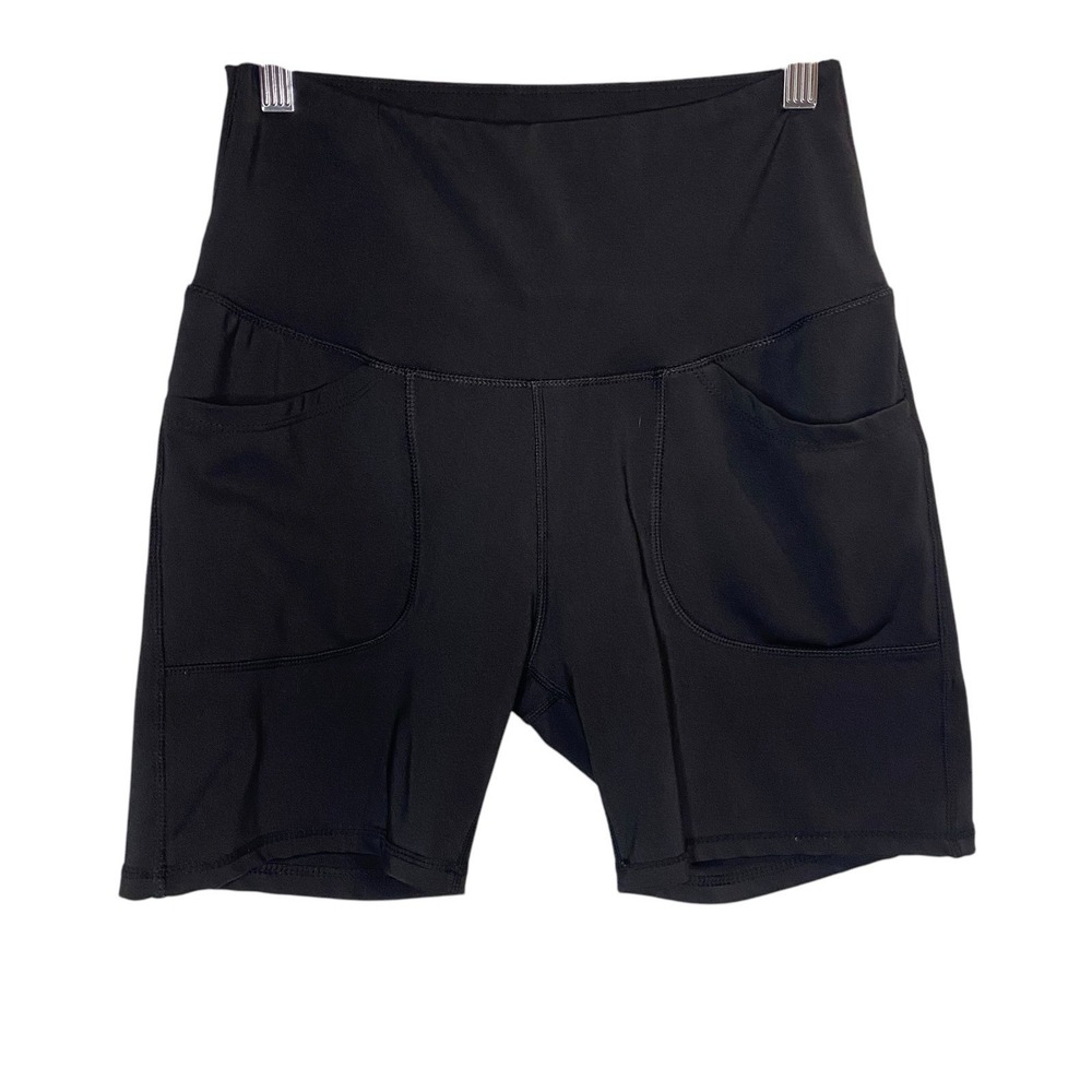 Leg-End High-Waisted Athletic Bike Shorts Pockets Size M Yoga Running Gym‎